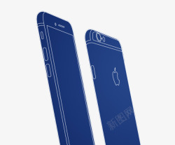 苹果手机侧面线框效果图素材