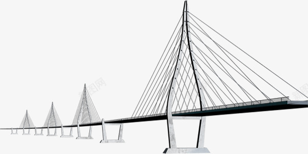 城市里的高桥png免抠素材_新图网 https://ixintu.com 吊桥 城市 很长 白色 高桥