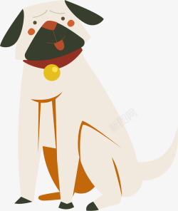 扁平化的狗狗手绘扁平化卡通狗高清图片