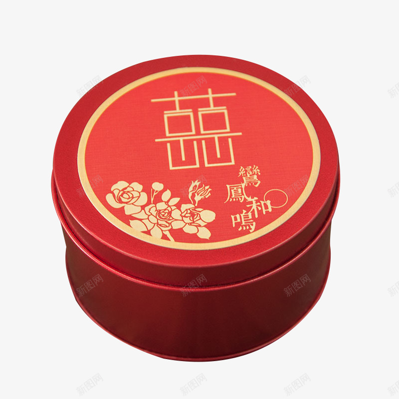 中式圆形喜糖盒png免抠素材_新图网 https://ixintu.com 中式彩盒 包装彩盒 古典风包装 红色彩盒