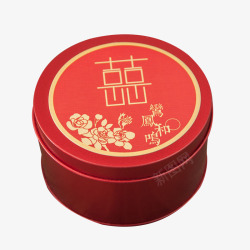 中式彩盒中式圆形喜糖盒高清图片