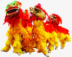 中式传统舞狮人物活动素材