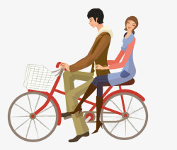 矢量男孩骑单车骑单车的情侣背景高清图片