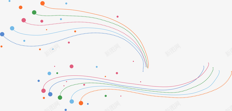 彩色潮流线条png免抠素材_新图网 https://ixintu.com AI 卡通 圆点 彩色 手绘 曲线 线条