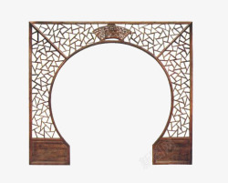 木质拱门木质简易中式拱门高清图片