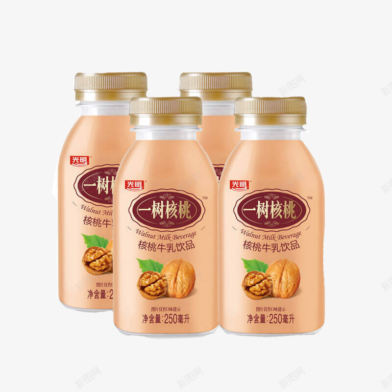 核桃味牛奶png免抠素材_新图网 https://ixintu.com 产品实物 包装设计 坚果牛奶 塑料瓶子 瓶装牛奶 罐装牛奶