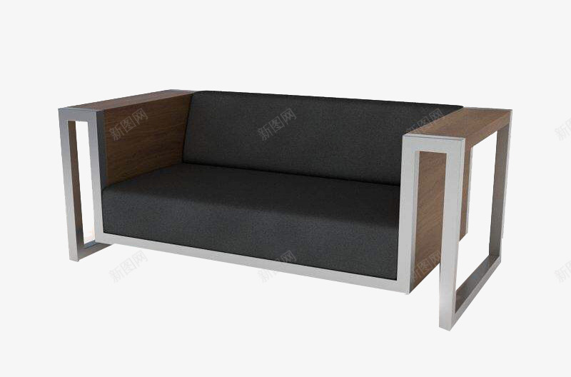 现代双人沙发png免抠素材_新图网 https://ixintu.com 布艺 户外桌椅 效果图 模型 沙发