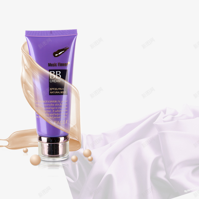 紫色BB霜png免抠素材_新图网 https://ixintu.com BB霜 丝绸 彩妆 紫色