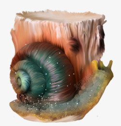 梦幻蜗牛卡通手绘蜗牛展示台高清图片