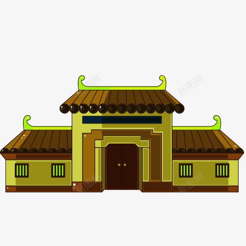 卡通中式建筑png免抠素材_新图网 https://ixintu.com 中国风格 中式建筑 美图