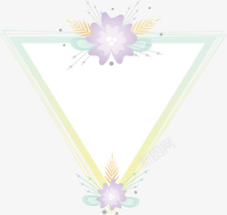小清新花朵三角标题框矢量图素材