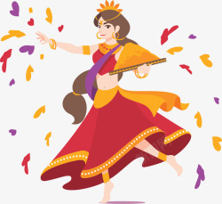 印度霍利节美丽印度泼彩节美女矢量图高清图片
