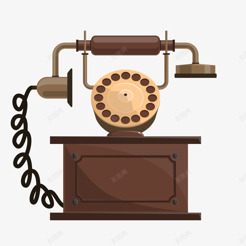复古电话机png免抠素材_新图网 https://ixintu.com 八十年代 卡通 古代电话 复古 电话机 通讯工具