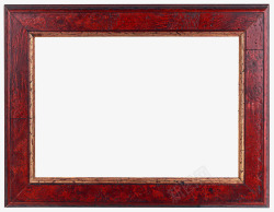 长方形复古红木相框素材