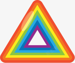 彩虹三角三角形彩虹条纹边框矢量图高清图片
