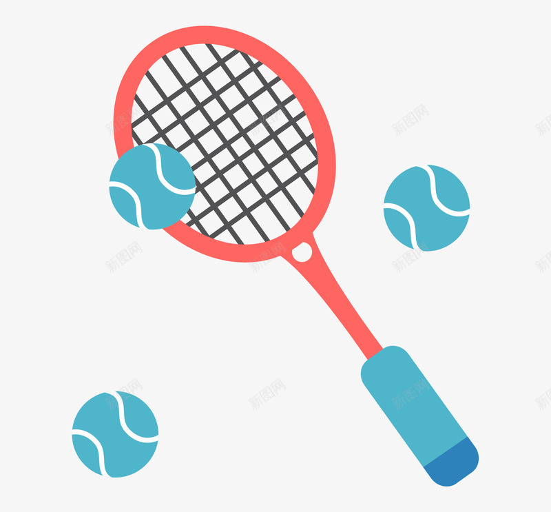 手绘网球球拍装饰png免抠素材_新图网 https://ixintu.com 体育 卡通球拍 手绘球拍 效果图 球拍 网球