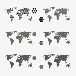 世界地图与圆点素材