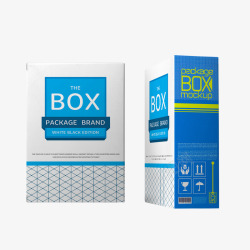 长方形包装盒蓝色盒子盒型高清图片