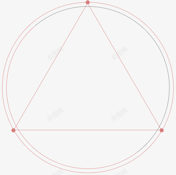 红色简约圆圈三角形边框纹理png免抠素材_新图网 https://ixintu.com 三角形 免抠PNG 简约 红色 边框纹理