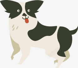 剪纸狗狗手绘卡通黑白小花狗图标高清图片