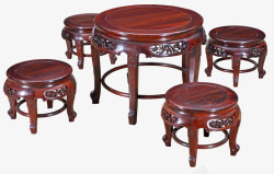 中式做旧圆桌素材