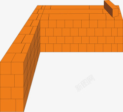 砌房子一堵墙矢量图高清图片