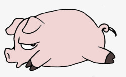 小猪装饰画趴着休息的卡通小猪高清图片