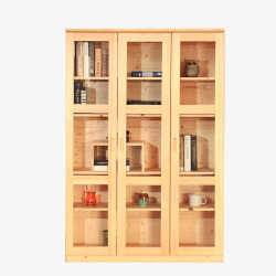 自由组合大书柜中式简约实木书柜高清图片