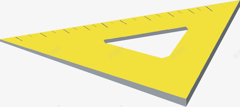 开学季手绘黄色三角尺子png免抠素材_新图网 https://ixintu.com 三角 尺子 开学 黄色