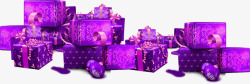紫色精美礼盒礼物包装素材