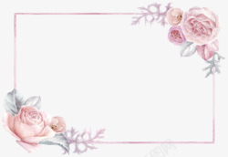 清新花卉手绘漂亮花朵花框高清图片