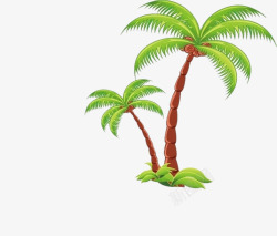 摄影手绘椰子树效果图素材