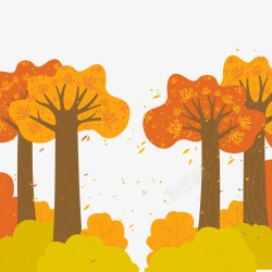 复古秋季树林风景素材