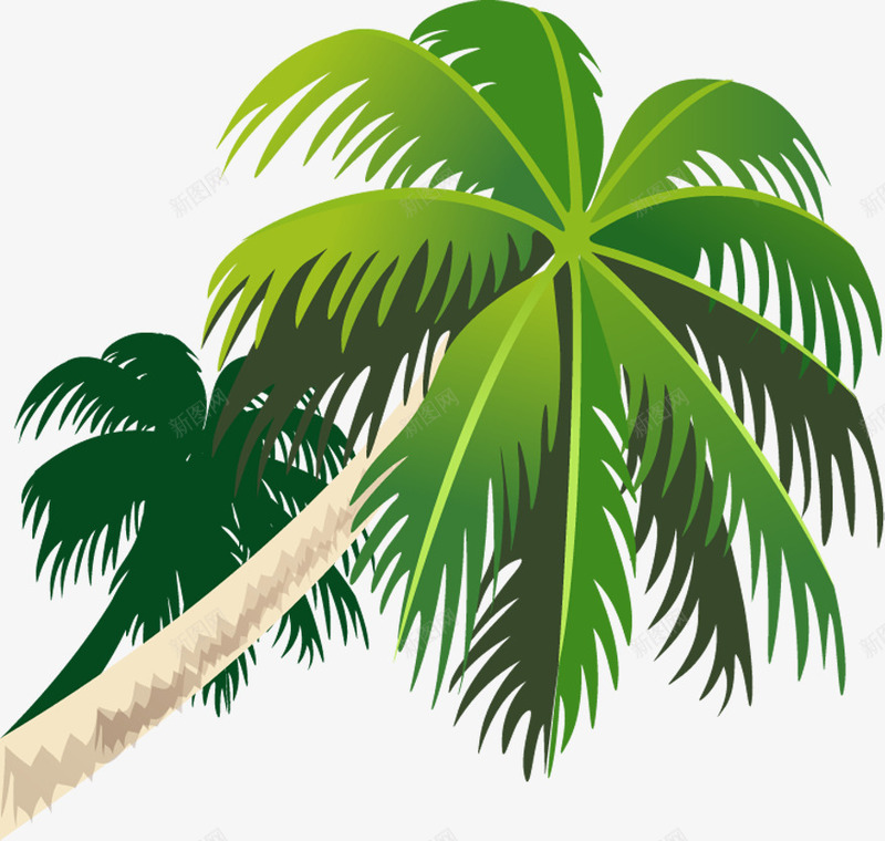 手绘海边沙滩树效果图png免抠素材_新图网 https://ixintu.com 效果图 沙滩 海边
