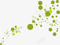 漂浮绿色圆点矢量图素材