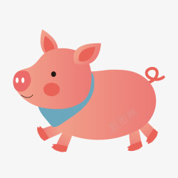 小猪装饰画粉色的卡通小猪猪高清图片