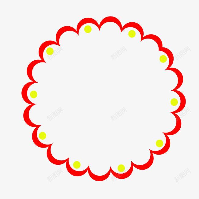 红色卡通花边png免抠素材_新图网 https://ixintu.com 卡通花纹边 圆点 波浪纹 红色花纹 花边 边框