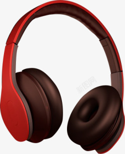 科技背景版红色科技版的耳机高清图片