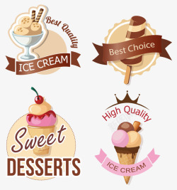 冰淇淋效果图冰淇淋标签矢量图高清图片