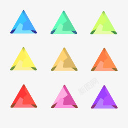 多彩横幅贴图水晶三角形高清图片