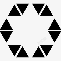 六点星在六角小三角形图标高清图片