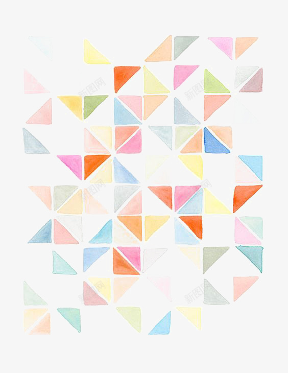 几何png免抠素材_新图网 https://ixintu.com 三角形 三角形素材 创意几何图形 彩色几何形状