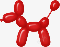 红色的卡通气球狗素材