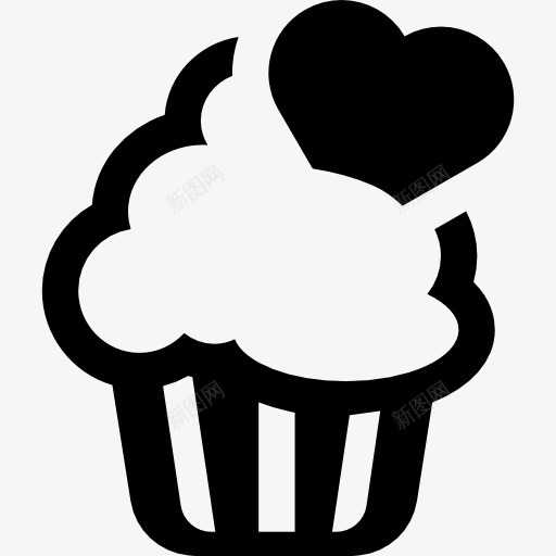 松饼装饰着巧克力的心图标png_新图网 https://ixintu.com 浪漫 甜点 甜饭 蛋糕 食品