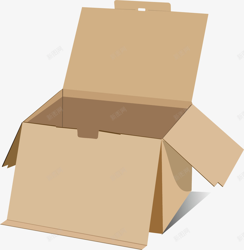 棕色纸盒子矢量图ai免抠素材_新图网 https://ixintu.com 包装盒 收纳盒 棕色 正方体 盒子 纸盒子 矢量图