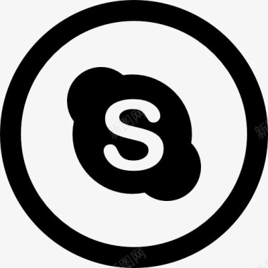 社会Skype圆形按钮图标图标