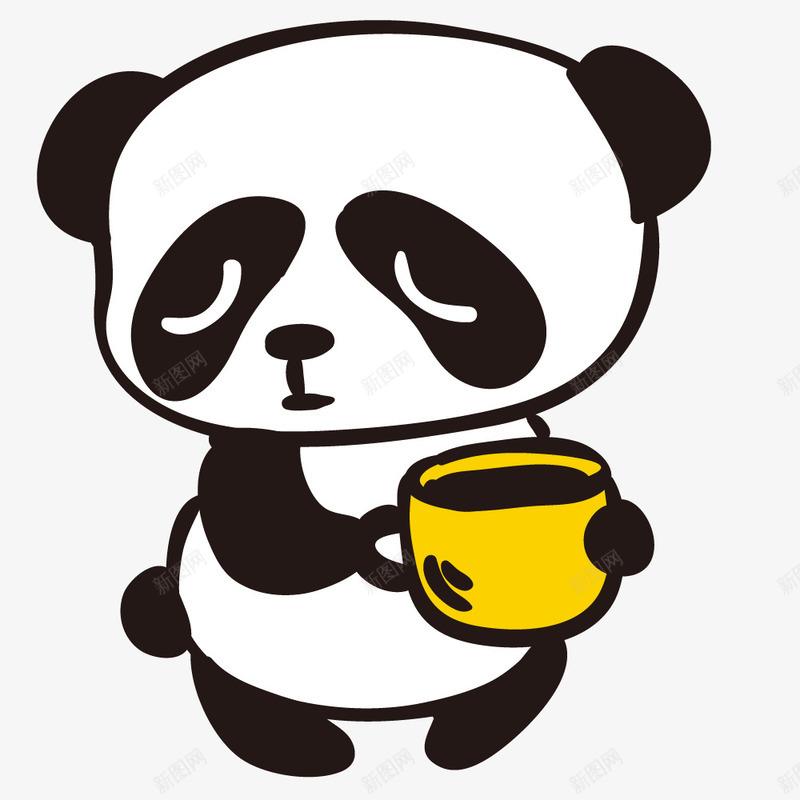 抱着杯子的大熊猫png免抠素材_新图网 https://ixintu.com 免抠图 动物 大熊猫 手绘熊猫 效果图 杯子 装饰图 装饰画