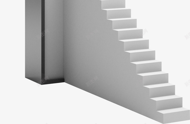 灰色创意楼梯建筑物png免抠素材_新图网 https://ixintu.com 免抠图 建筑物 效果图 楼梯 灰色楼梯 装饰图 装饰画