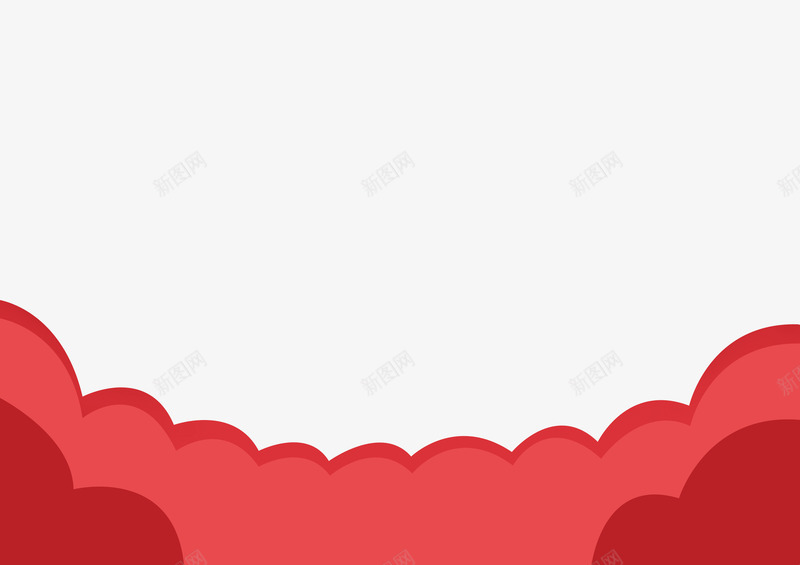 红色低栏波浪装饰png免抠素材_新图网 https://ixintu.com 低栏 创意装饰 喜庆插图 扁平化 波浪 红色 装饰