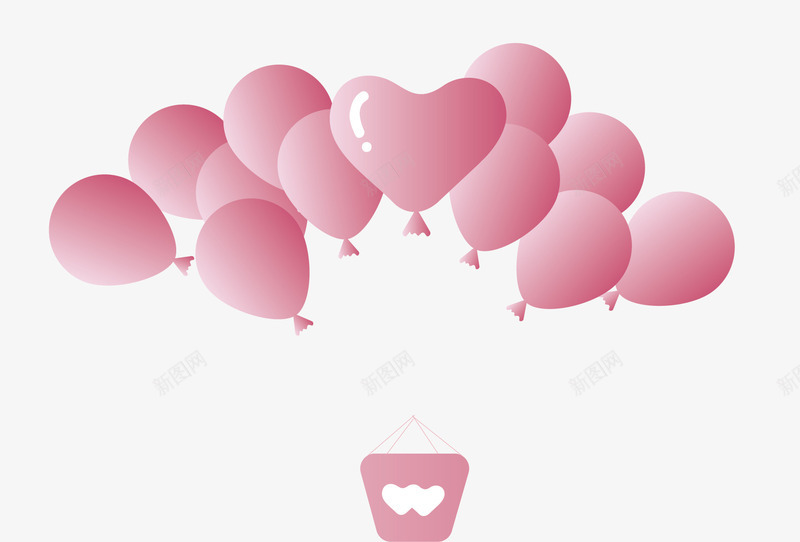 大束粉色气球矢量图ai免抠素材_新图网 https://ixintu.com 可爱 大束 气球 浪漫 爱心 粉色 约会 矢量图